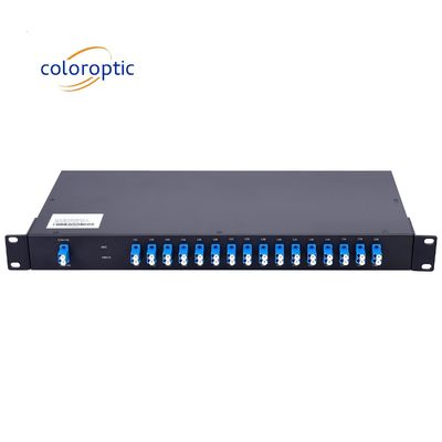 24 κανάλια DWDM Παθητικός οπτικός πολλαπλασιαστής / αποπολλαπλασιαστής 1RU Rack