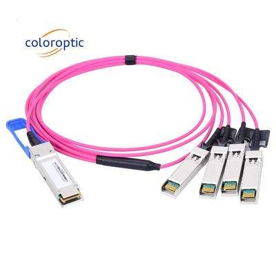 Ενεργό οπτικό καλώδιο AOC 100G QSFP28 έως 4 SFP28 25G Μικρή κατανάλωση ενέργειας