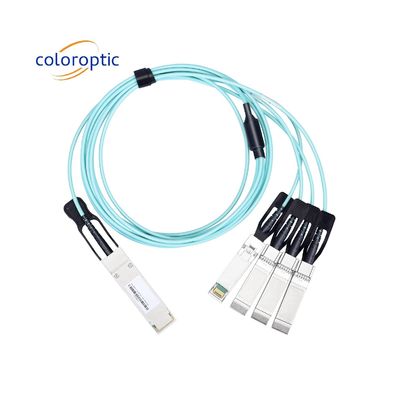 Ενεργό καλώδιο AOC DAC 40G QSFP+ έως 4 SFP+ 10G Οπτικό καλώδιο διακοπής 24AWG