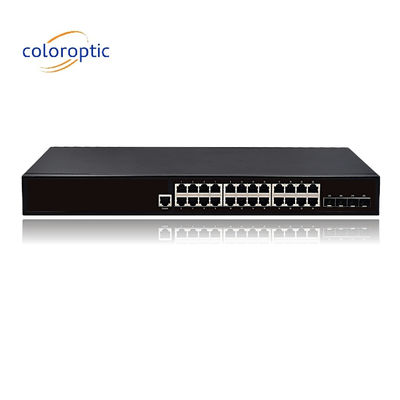 24 θύρες Fast Ethernet Poe Switches Plug and Play 10/100/1000M(POE) 4*10GE θύρες SFP