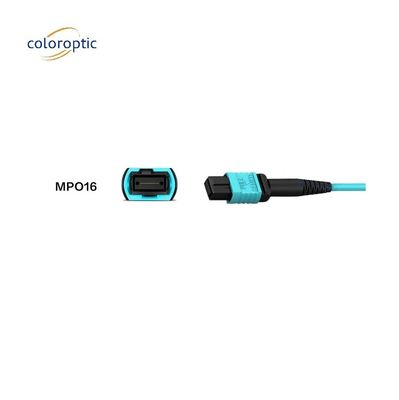 Φυτικά ίνματα G652D MPO Patch Cord με Aqua Jacket PC Connector Polishing