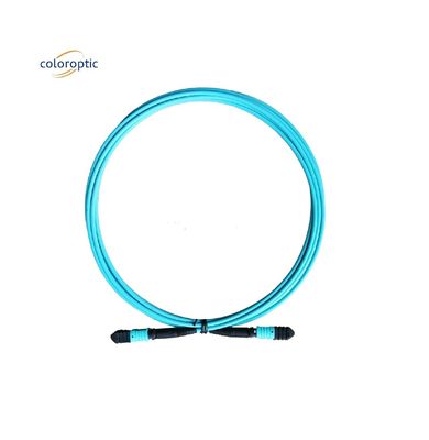 Φυτικά ίνματα G652D MPO Patch Cord με Aqua Jacket PC Connector Polishing