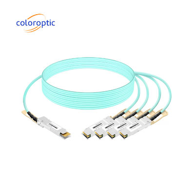 Δικτυακό δίκτυο διασύνδεσης AOC Ethernet Φυτικών Οπτικών Φυτών 400G QSFP-DD έως 4*100G QSFP28