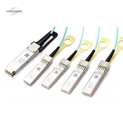 InfiniBand και Ethernet ενεργό οπτικό καλώδιο 100G QSFP28 Breakthrough σε 4xSFP28 AOC