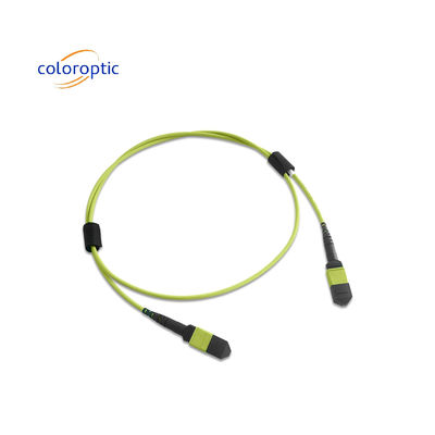 Πολλαπλές ίνες MPO Patch Cord PVC Jacket 12 Core OM5 Γυναικείο προς Γυναικείο Συνδετήρα PC Polishing