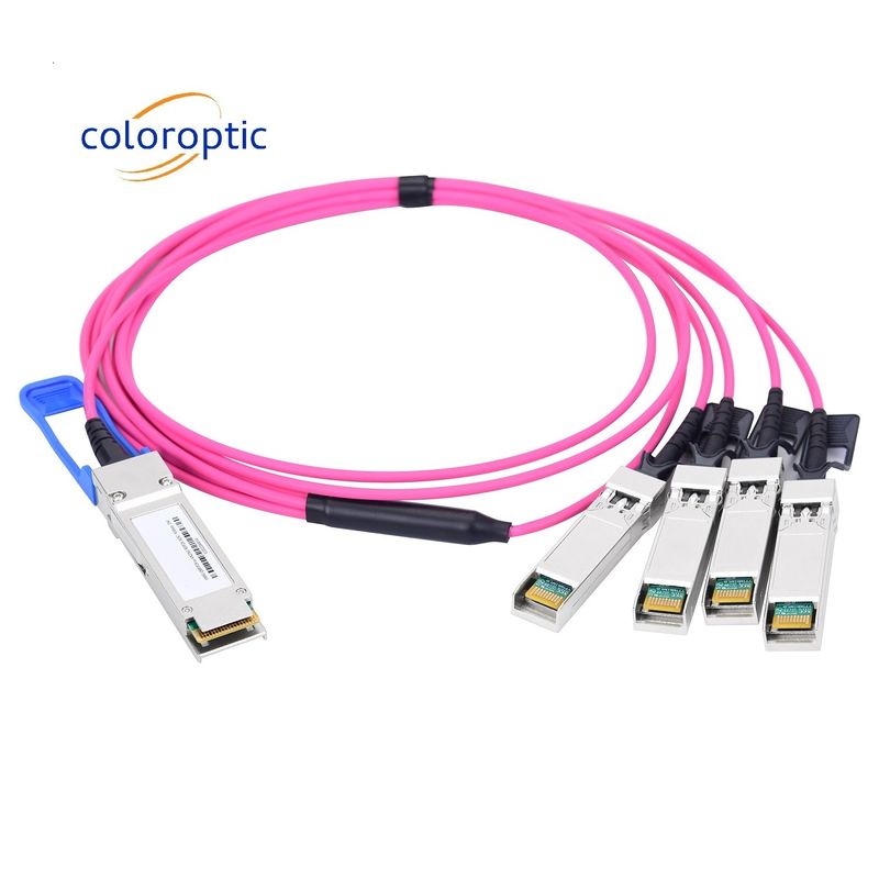 Ενεργό οπτικό καλώδιο AOC 100G QSFP28 έως 4 SFP28 25G Μικρή κατανάλωση ενέργειας
