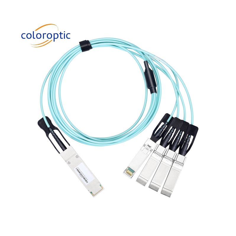 Ενεργό καλώδιο AOC DAC 40G QSFP+ έως 4 SFP+ 10G Οπτικό καλώδιο διακοπής 24AWG