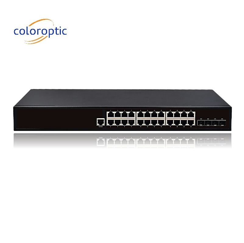 24 θύρες Fast Ethernet Poe Switches Plug and Play 10/100/1000M(POE) 4*10GE θύρες SFP