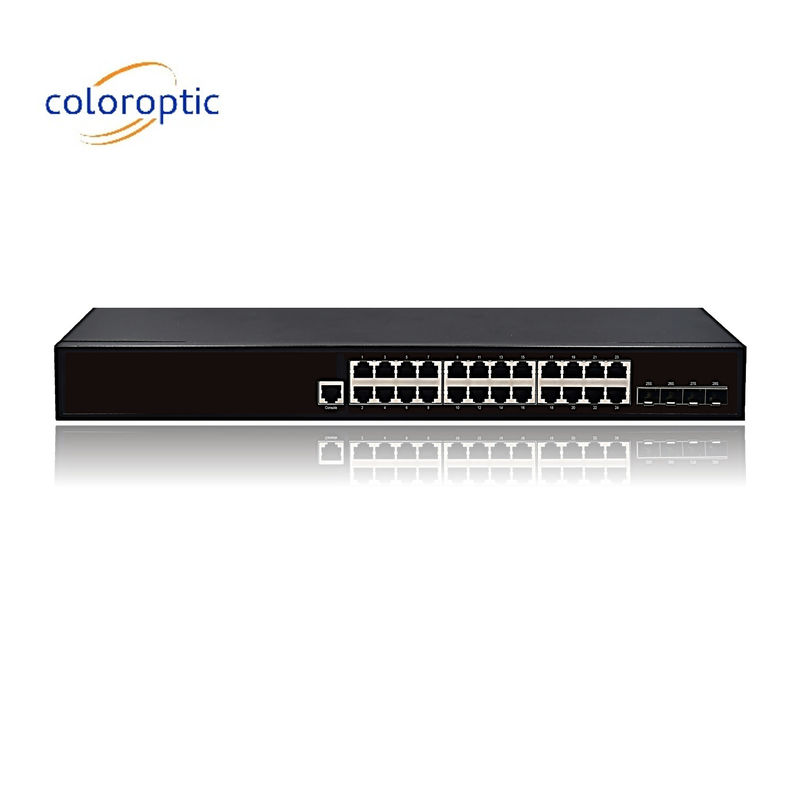 Τάξη 2 Ευφυής POE Ethernet Switch με 24 θύρες 10/100/1000M 4GE SFP θύρες