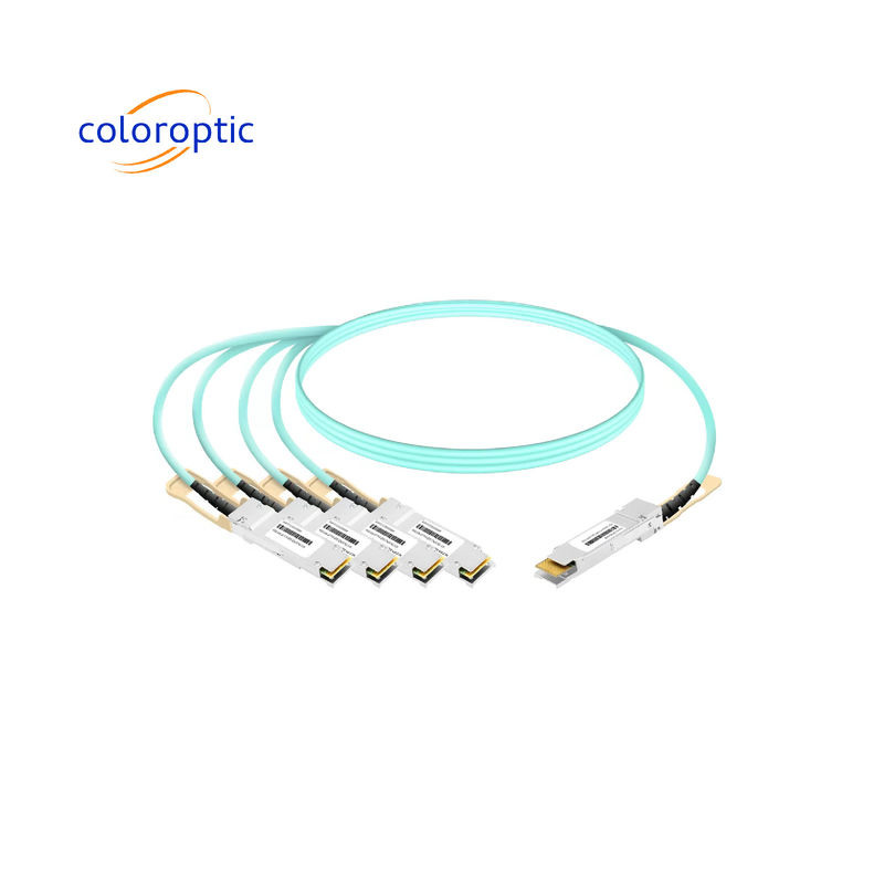 Αλουμινίου AOC DAC καλώδιο 40G QSFP+ έως 4 x10G SFP+ για συνδέσεις Ethernet