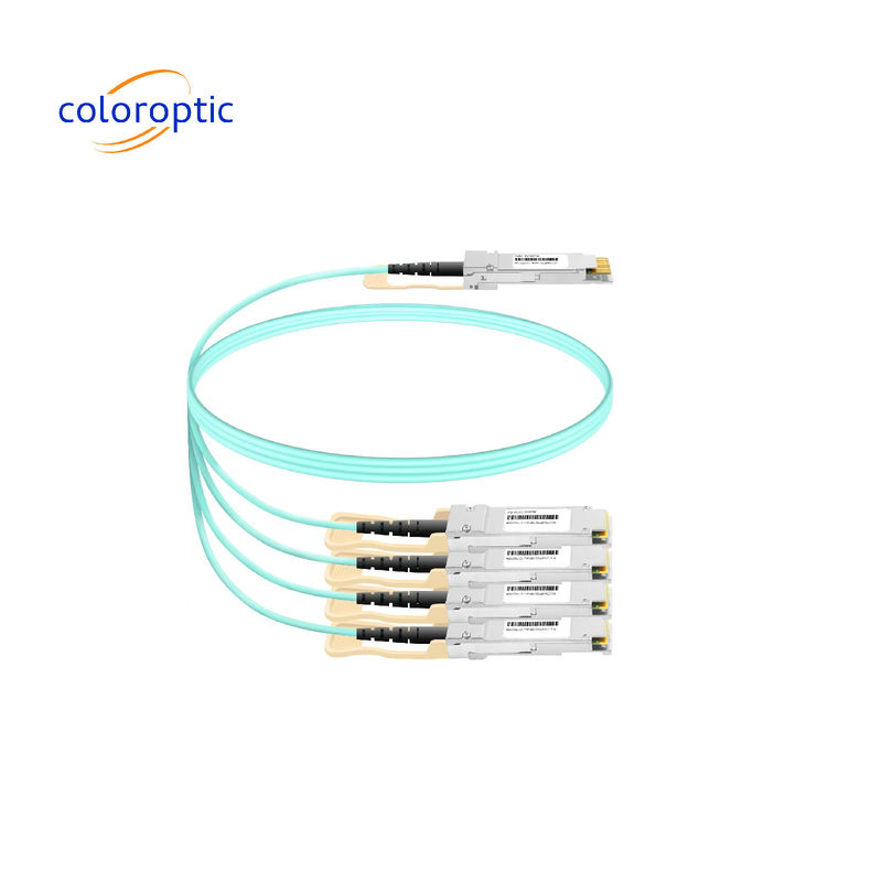 40Gb/s QSFP+ έως 4 x 10Gb/s SFP+ ενεργό οπτικό καλώδιο (AOC) Breakout MSA Standard Compliant